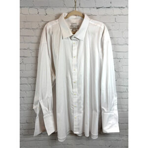JOSEPH ABBOUD white 100% cotton non-iron cufflinks sleeve mens shirt sz 20 34/35